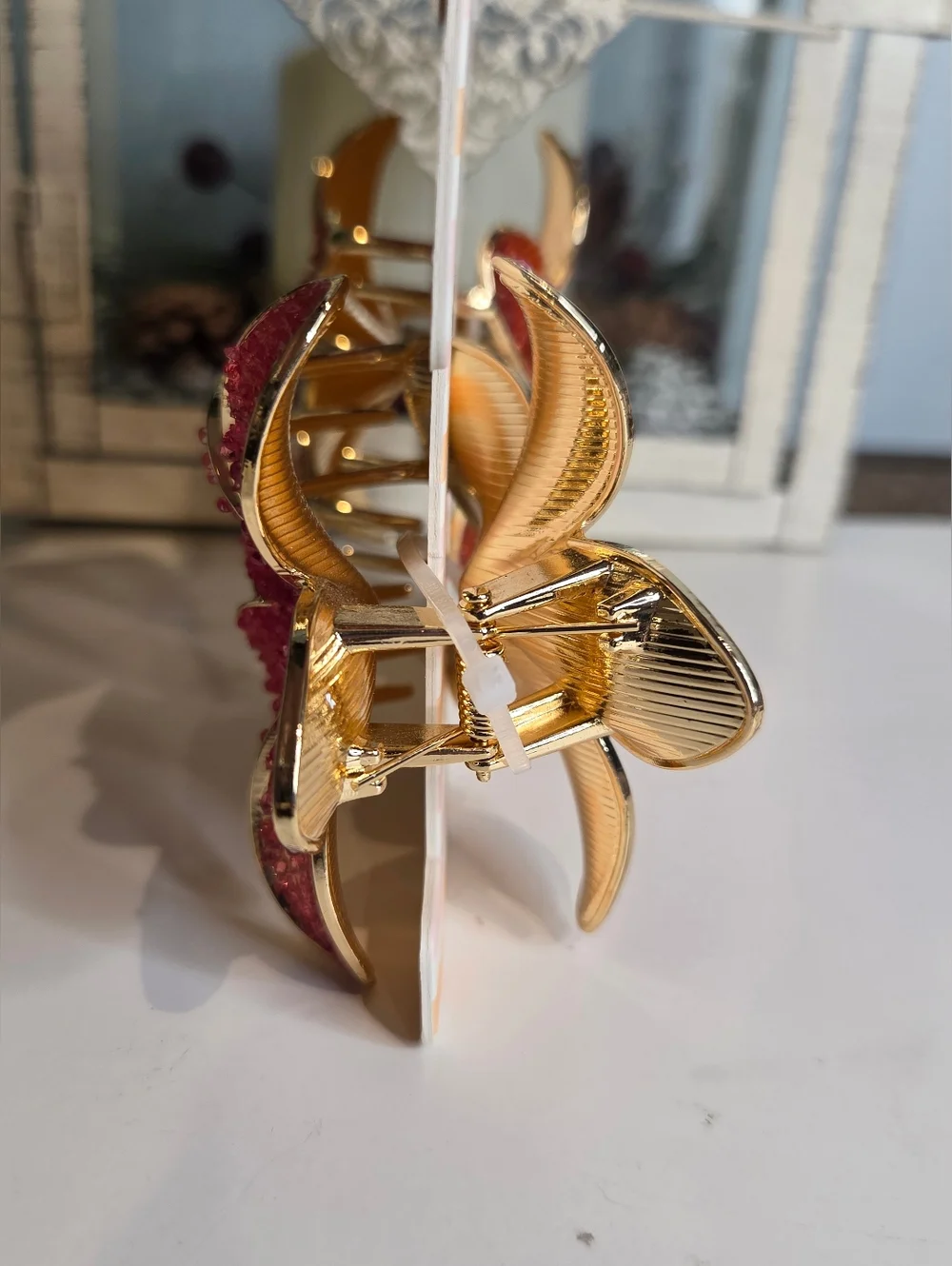 Piper K Metal Flower Hair Clips - Pink & Orange - Picture 5 of 5